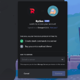 Add Rythm Bot to Discord