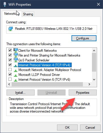 change ip settings