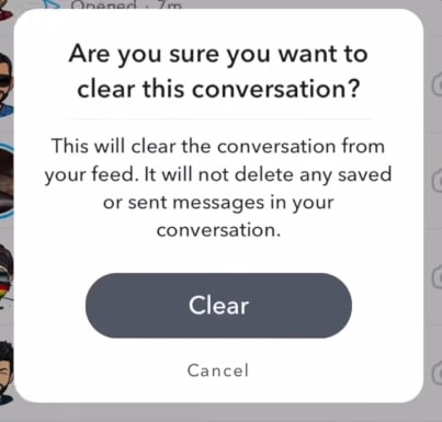 clear conversation on snapchat