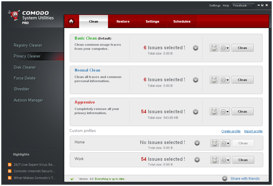 Comodo System Utilities