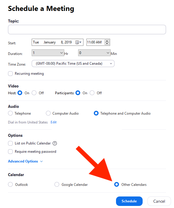 Configure Zoom Meeting