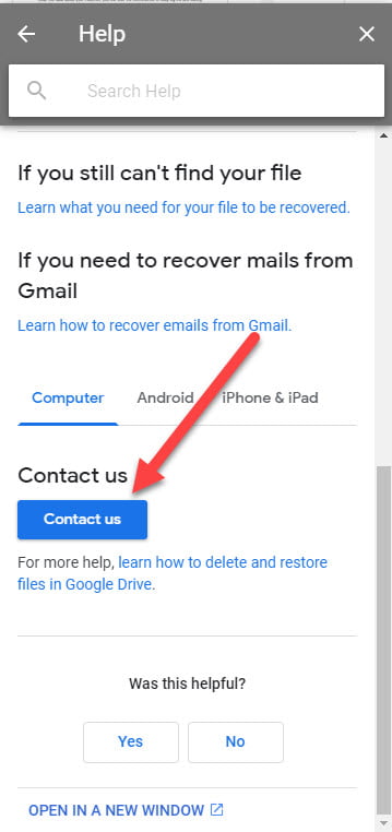 Contact google drive