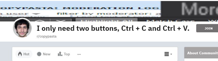 copypasta subreddit