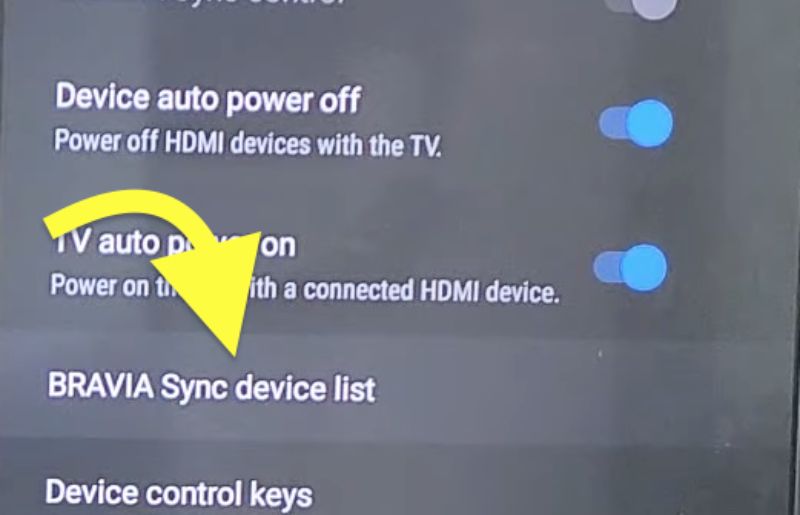 Disable BRAVIA Sync