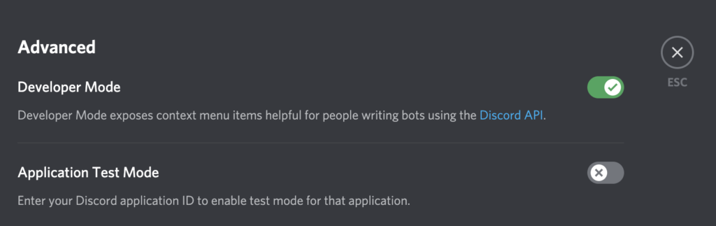 Enable Discord Developer mode