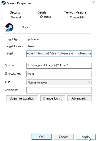 Edit Steam Shortcut