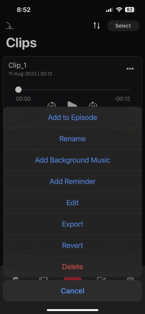 export clips