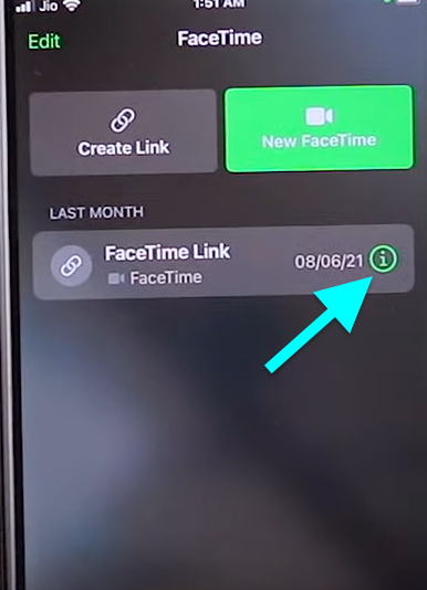 FaceTime Call Link Info