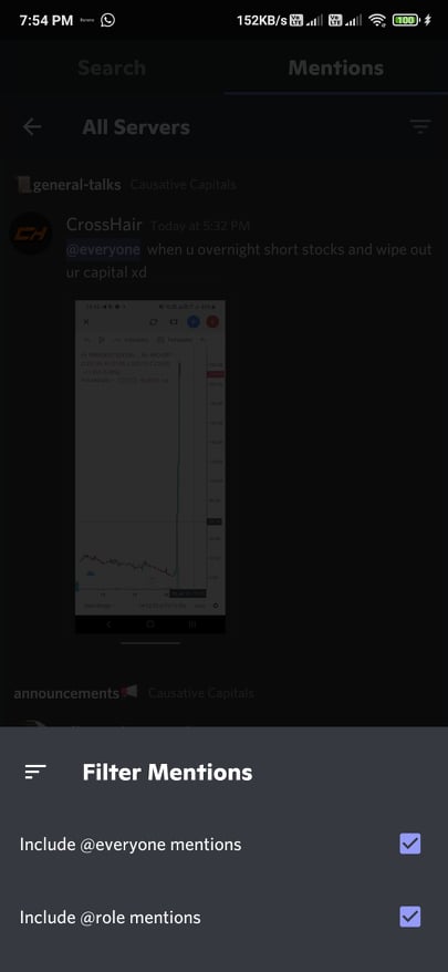 Filter Mentions on Discord App