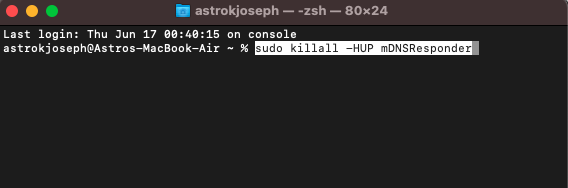 Flush DNS Cache on macOS