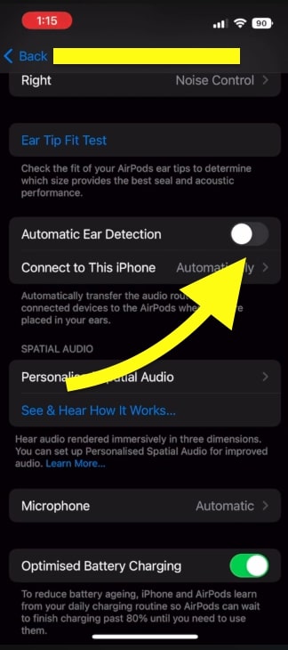 How To Disable/Enable AirPods Automatic Ear Detection?