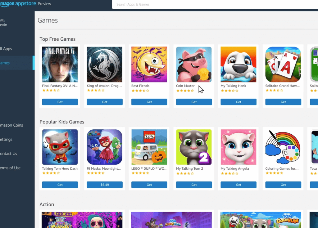 Install apps from Amazon App Store