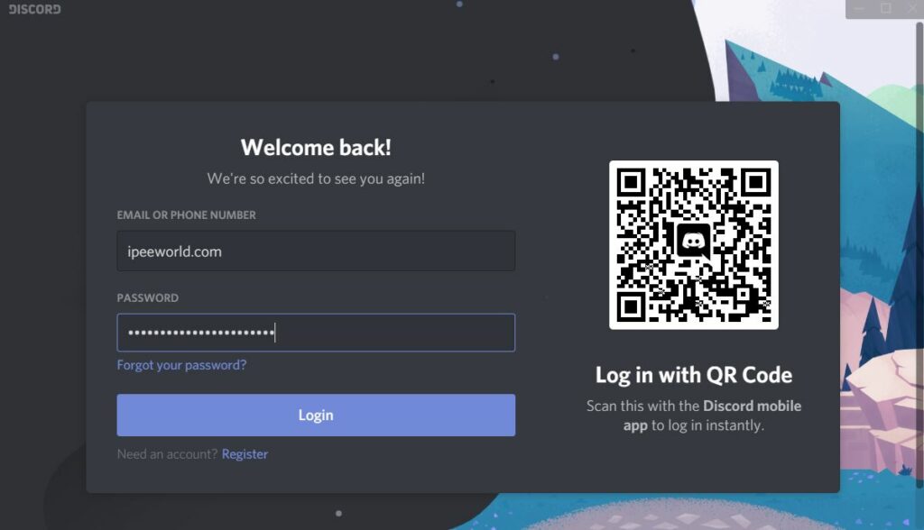 login to discord canary