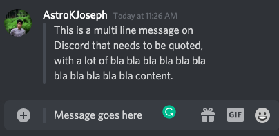 Multi-line Quoting on Discord