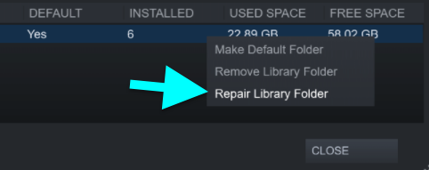 Repair Steam Library Folder