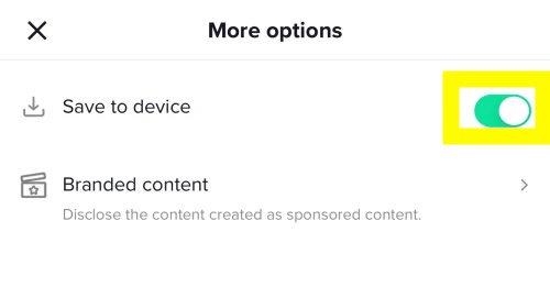 save tiktok to device
