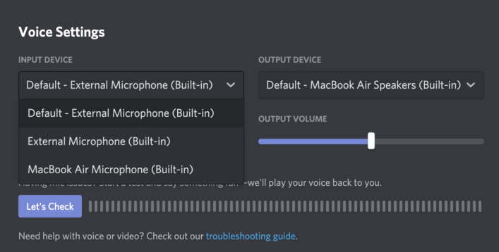 Select Proper Input Source on Discord