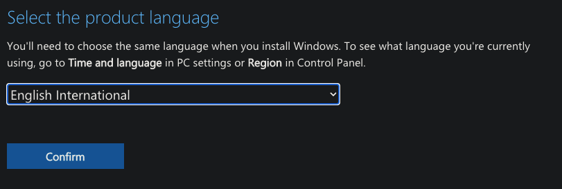 Select the language