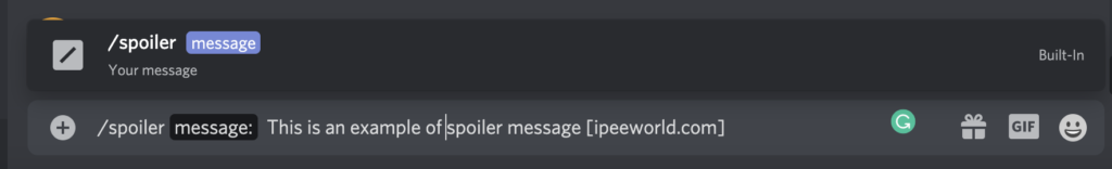 send spoiler message in discord