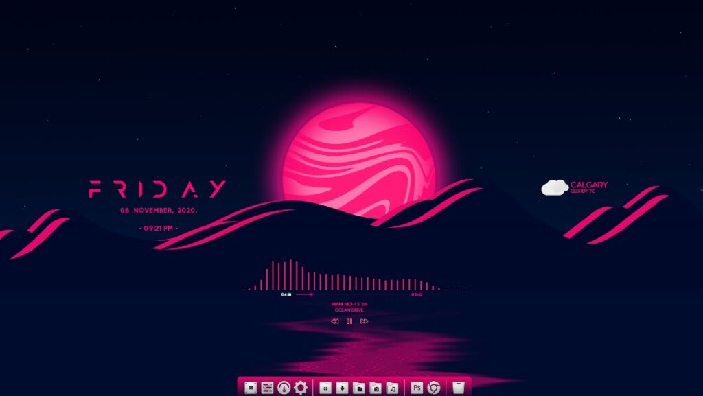 Super Blood Moon Rainmeter Skin