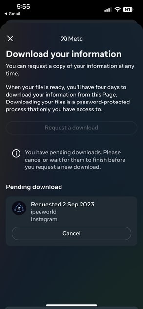 wait for download - instagram